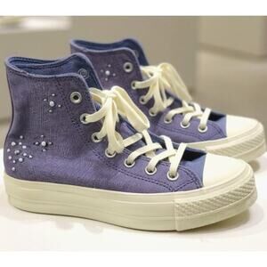 Converse Chuck Taylor All Star Lift Platform Sneakers Wmn's Sz 6.5 Purple Beaded